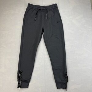 Nike Training Jogger Pants Women's Small Charcoal Dri-Fit Drawstring Ankle Zip